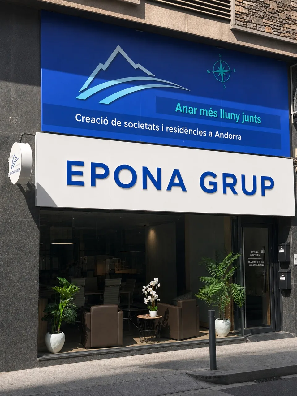 La façade du cabinet Epona Grup à Andorre-la-Vieille La façade du cabinet Epona Grup à Andorre-la-Vieille